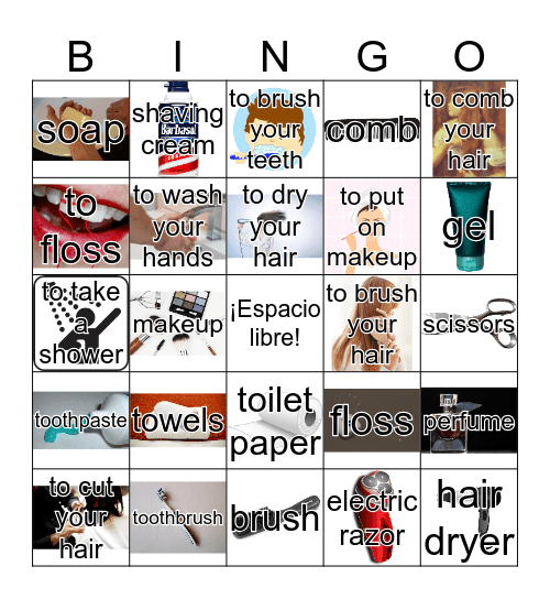 Los artículos de aseo y la higiene Bingo Card