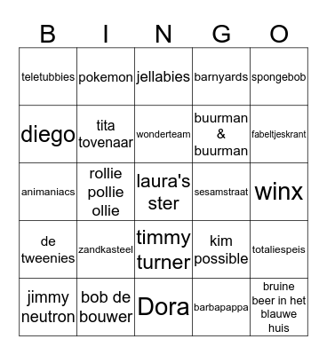 muziek bingo Card