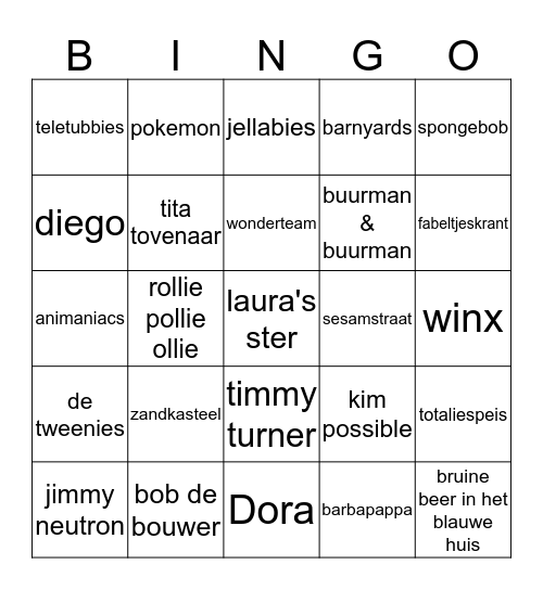 muziek bingo Card