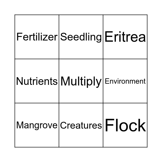 The Mangrove Tree Bingo Card