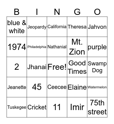 Charlotte & Leeroy's Anniversary Bingo Card