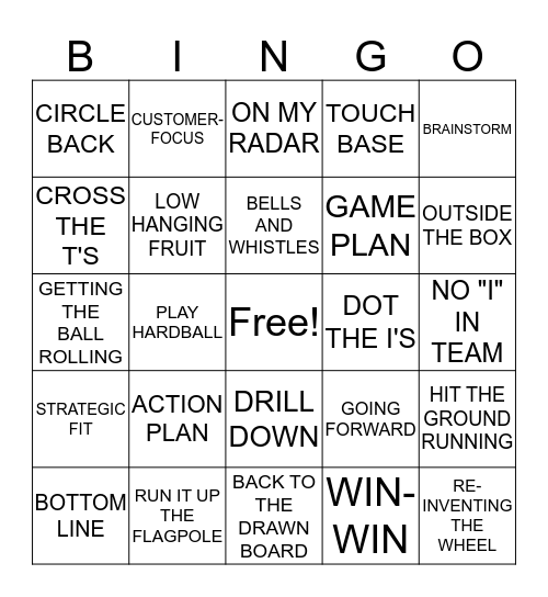 OFFICE LINGO Bingo Card