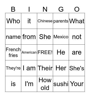 Bingo Card