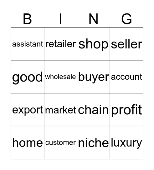 business bingo Card