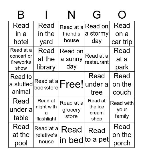 Carey Ridge Reads! Bingo Card
