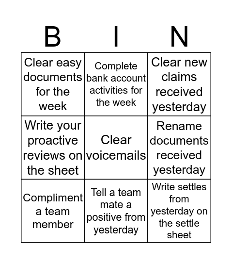 BINGO Card