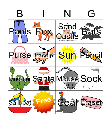 S Bingo Card