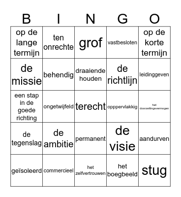 Woorden 5.3 Bingo Card