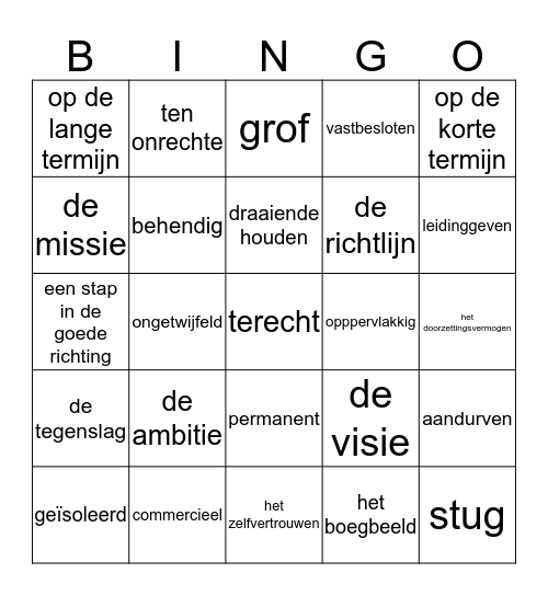 Woorden 5.3 Bingo Card