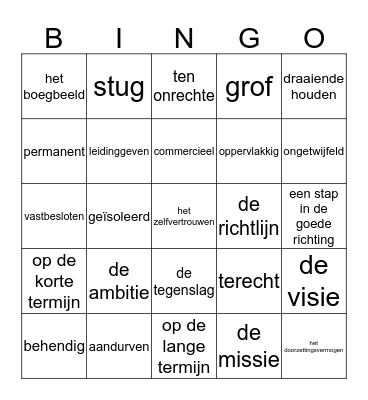 Woorden 5.3 Bingo Card
