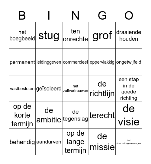 Woorden 5.3 Bingo Card