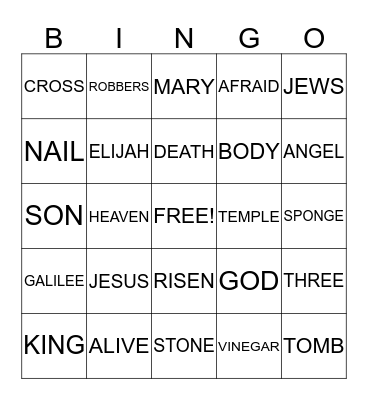 JESUS IS ALIVE Bingo Card