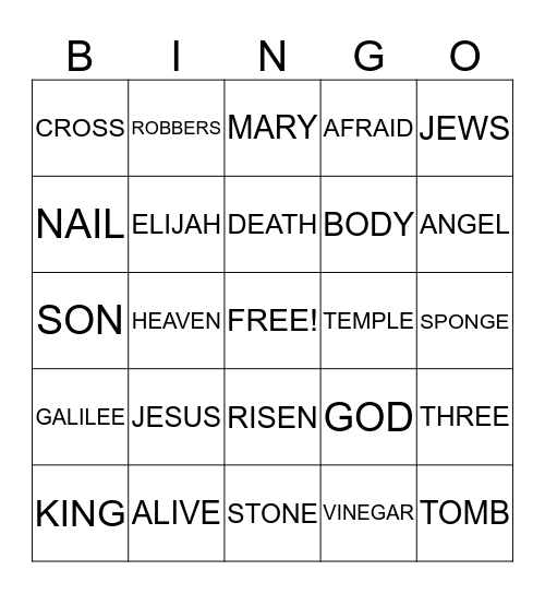JESUS IS ALIVE Bingo Card