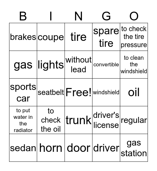 Spanish 3 Chapter 11 Group 1 Vocabulary Bingo Card