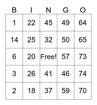Logistic English Bingo Card