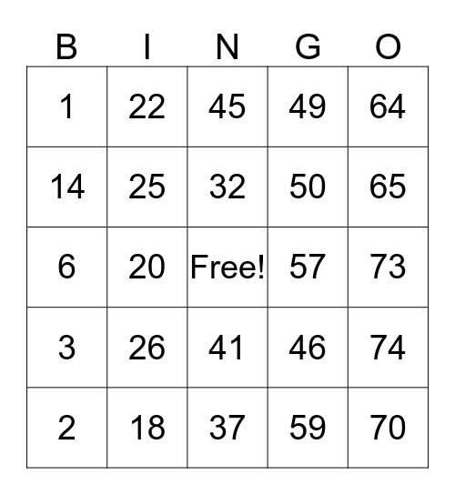 Logistic English Bingo Card
