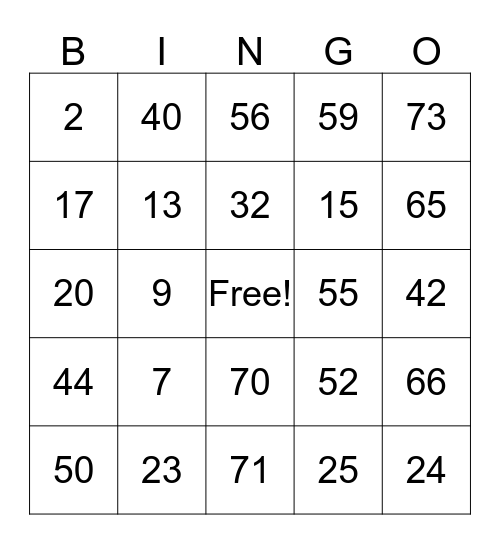 English Logistics Bingo Card