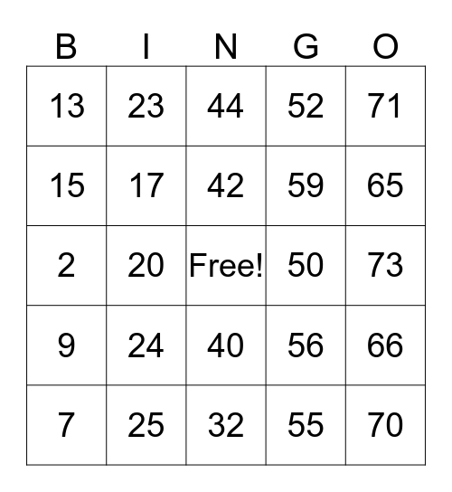 English Logistics Bingo Card
