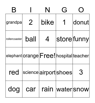 Context Clue BINGO Card