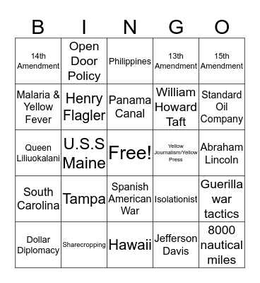 EOC Review! Bingo Card