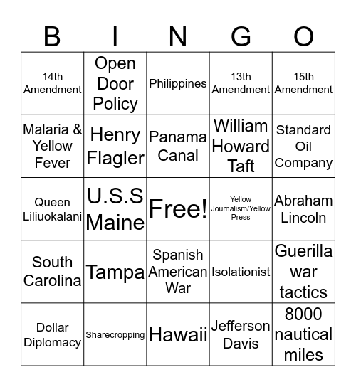 EOC Review! Bingo Card