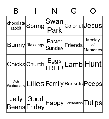Bunny Bingo Card