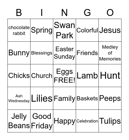 Bunny Bingo Card