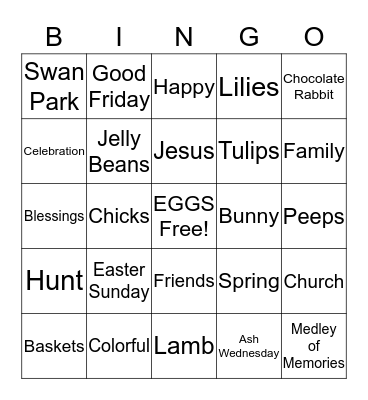 Bunny Bingo Card