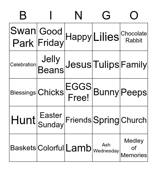 Bunny Bingo Card