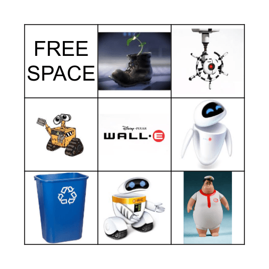 Wall-E Bingo Cards Bingo Card