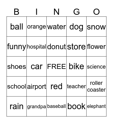 Context Clue BINGO Card