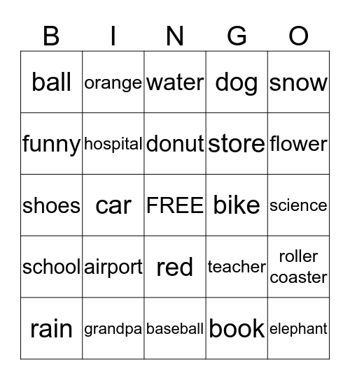 Context Clue BINGO Card