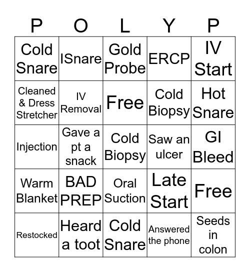 GI BINGO  Bingo Card