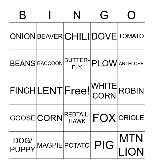 TEWA SPRING BINGO Card