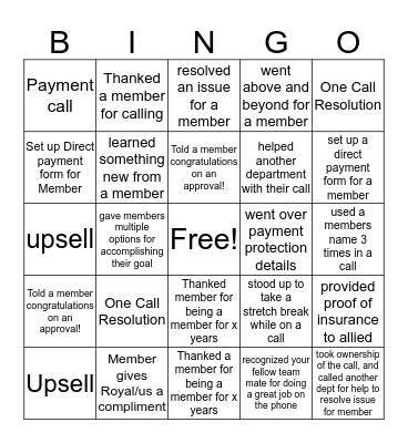 Member Loans Bingo Card