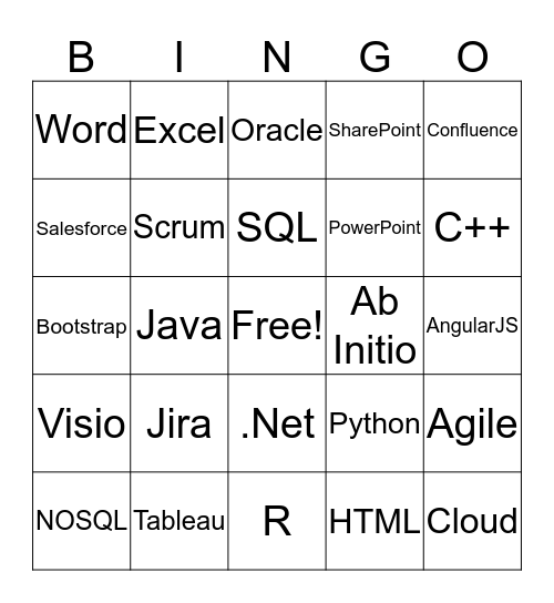 Tech Bingo Card