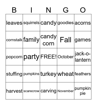 FALL Into Grace Bingo Card