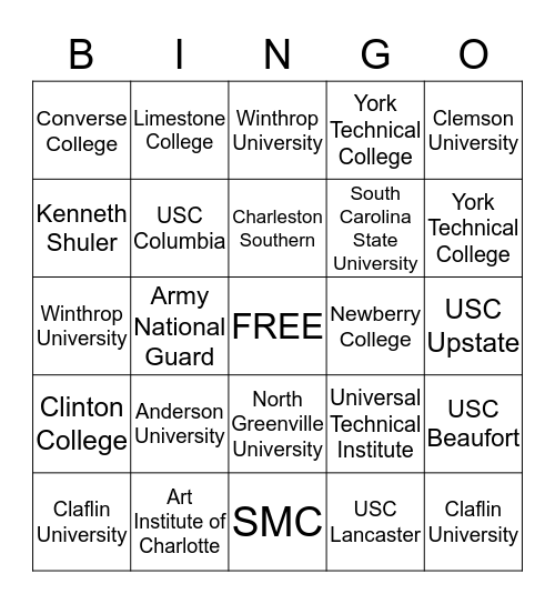 "The Day I Fell in Love with College"Bingo Card