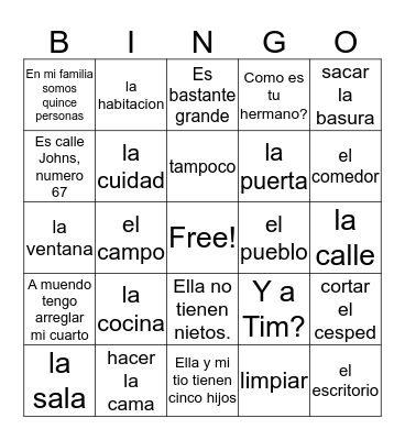 Chapter 5 part 2 BINGO Card