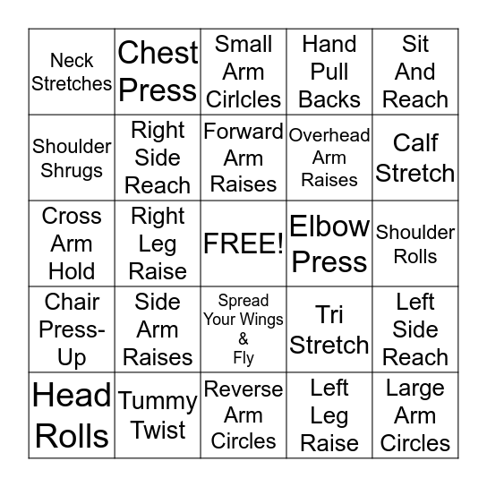 CHAIRish The Moment BINGO Card