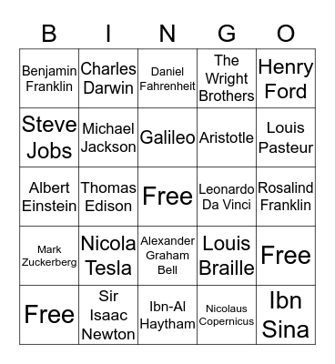 Brainiac Bingo Card