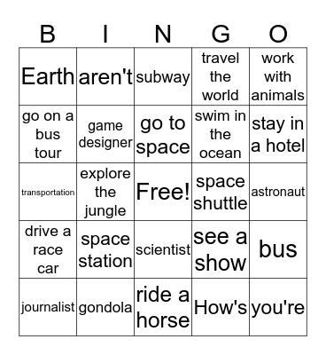 Everybody Up 4 Review 7 and 8 Bingo Card