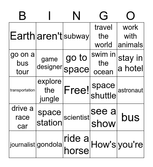 Everybody Up 4 Review 7 and 8 Bingo Card
