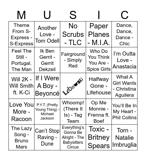 101 Bingo Card