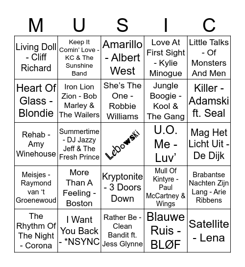 301 Bingo Card