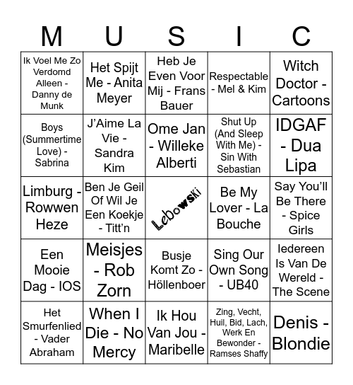 406 Bingo Card