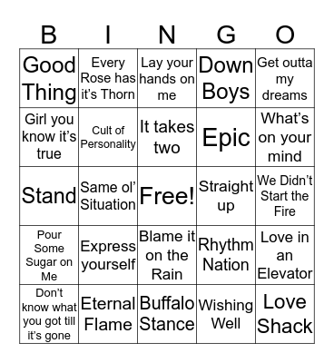 80s Bingo: Round #4 1988-1989 Bingo Card
