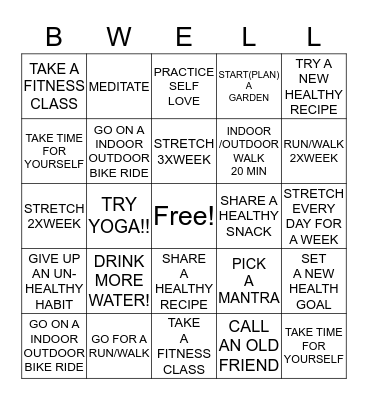 BWELL BINGO Card