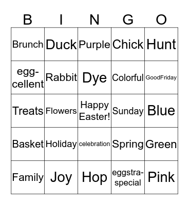 Easter Bingo Card