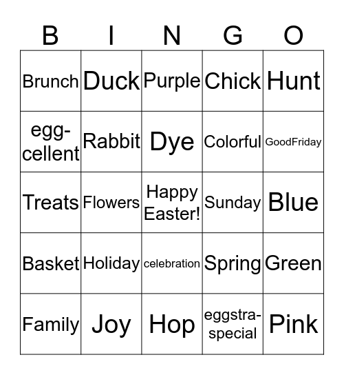 Easter Bingo Card
